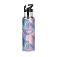thumbnail image 1 of Yayeee 20oz Insulated Water Bottle Double Wall Stainless Steel with Flip Straw Lid, Pink Marble Pattern, 1 of 7
