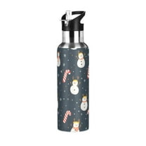 Yayeee 20oz Double Wall Stainless Steel Water Bottle with Flip Straw, Playful Winter