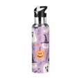 thumbnail image 1 of Yayeee 20oz Double Wall Stainless Steel Water Bottle with Flip Straw, Purple Cute Halloween, 1 of 7