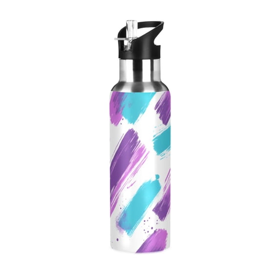 Yayeee 20oz Insulated Water Bottle Double Wall Stainless Steel with Flip Straw Lid, Purple Drawing
