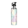 thumbnail image 1 of Yayeee 20oz Insulated Water Bottle Double Wall Stainless Steel with Flip Straw Lid, Purple Geometric, 1 of 7