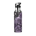 thumbnail image 1 of Yayeee 20oz Insulated Water Bottle Double Wall Stainless Steel with Flip Straw Lid, Purple Roses, 1 of 7