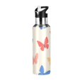 thumbnail image 1 of Yayeee 20oz Insulated Water Bottle Double Wall Stainless Steel with Flip Straw Lid, Red Butterflies, 1 of 7