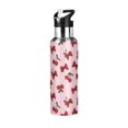 thumbnail image 1 of Yayeee 20oz Insulated Water Bottle Double Wall Stainless Steel with Flip Straw Lid, Red Cherry Pattern, 1 of 7