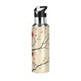 thumbnail image 1 of Yayeee 20oz Insulated Water Bottle Double Wall Stainless Steel with Flip Straw Lid, Red Floral Pattern, 1 of 7