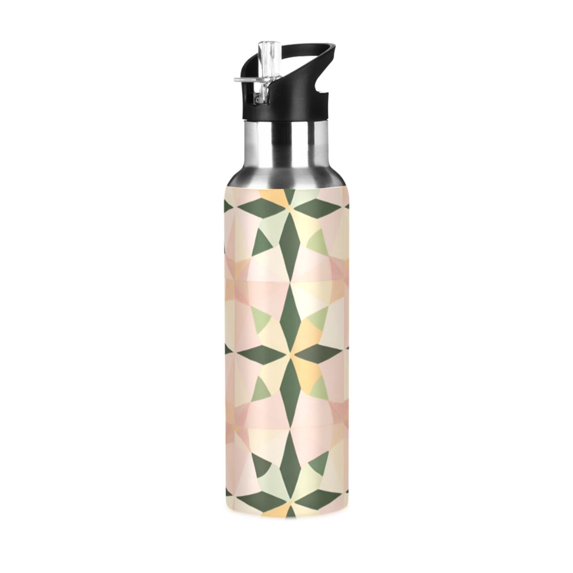 Yayeee 20oz Insulated Water Bottle Double Wall Stainless Steel with Flip Straw Lid, Retro Black Stars