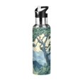 thumbnail image 1 of Yayeee 20oz Insulated Water Bottle Double Wall Stainless Steel with Flip Straw Lid, Retro Tree, 1 of 7