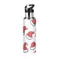 thumbnail image 1 of Yayeee 20oz Insulated Water Bottle Double Wall Stainless Steel with Flip Straw Lid, Santa Hats Pattern, 1 of 7