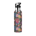 thumbnail image 1 of Yayeee 20oz Insulated Water Bottle Double Wall Stainless Steel with Flip Straw Lid, Vibrant Blooming Flowers, 1 of 7