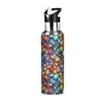 thumbnail image 1 of Yayeee 20oz Insulated Water Bottle Double Wall Stainless Steel with Flip Straw Lid, Vibrant Dragon Scales Pattern, 1 of 7