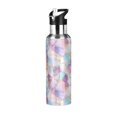 thumbnail image 1 of Yayeee 20oz Insulated Water Bottle Double Wall Stainless Steel with Flip Straw Lid, Watercolor Marble Pattern, 1 of 7