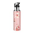 thumbnail image 1 of Yayeee 20oz Insulated Water Bottle Double Wall Stainless Steel with Flip Straw Lid, White Gingerbread Houses, 1 of 7