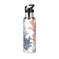 thumbnail image 1 of Yayeee 20oz Insulated Water Bottle Double Wall Stainless Steel with Flip Straw Lid, White Sea Plants, 1 of 7