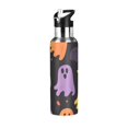thumbnail image 1 of Yayeee 20oz Insulated Water Bottle Double Wall Stainless Steel with Flip Straw Lid, Yellow Halloween Ghosts, 1 of 7