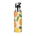 thumbnail image 1 of Yayeee 33oz Insulated Water Bottle Double Wall Stainless Steel with Flip Straw Lid, Beige Citrus Leaves, 1 of 7