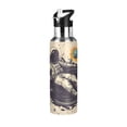thumbnail image 1 of Yayeee 33oz Insulated Water Bottle Double Wall Stainless Steel with Flip Straw Lid, Beige Record, 1 of 7
