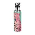 thumbnail image 1 of Yayeee 33oz Double Wall Stainless Steel Water Bottle with Flip Straw, Big Pink Cheetah, 1 of 7