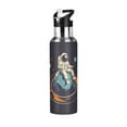 thumbnail image 1 of Yayeee 33oz Double Wall Stainless Steel Water Bottle with Flip Straw, Black Astronaut Record, 1 of 7