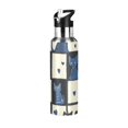 thumbnail image 1 of Yayeee 33oz Insulated Water Bottle Double Wall Stainless Steel with Flip Straw Lid, Black and Blue Cat, 1 of 7