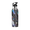 thumbnail image 1 of Yayeee 33oz Insulated Water Bottle Double Wall Stainless Steel with Flip Straw Lid, Black, 1 of 7