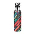 thumbnail image 1 of Yayeee 33oz Insulated Water Bottle Double Wall Stainless Steel with Flip Straw Lid, Blue Abstract Lines, 1 of 7
