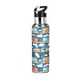 thumbnail image 1 of Yayeee 33oz Insulated Water Bottle Double Wall Stainless Steel with Flip Straw Lid, Blue Cute Train Pattern, 1 of 7