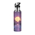 thumbnail image 1 of Yayeee 33oz Insulated Water Bottle Double Wall Stainless Steel with Flip Straw Lid, Blue Neon Road, 1 of 7