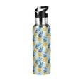 thumbnail image 1 of Yayeee 33oz Insulated Water Bottle Double Wall Stainless Steel with Flip Straw Lid, Blue Pineapple Pattern, 1 of 7