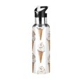 thumbnail image 1 of Yayeee 33oz Insulated Water Bottle Double Wall Stainless Steel with Flip Straw Lid, Cartoon Ice Cream Pattern, 1 of 7