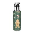 thumbnail image 1 of Yayeee 33oz Double Wall Stainless Steel Water Bottle with Flip Straw, Christmas Gingerbread, 1 of 7