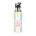 thumbnail image 1 of Yayeee 33oz Insulated Water Bottle Double Wall Stainless Steel with Flip Straw Lid, Colorful Gummy Bears Pattern, 1 of 7