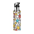 thumbnail image 1 of Yayeee 33oz Insulated Water Bottle Double Wall Stainless Steel with Flip Straw Lid, Colorful Stars, 1 of 7