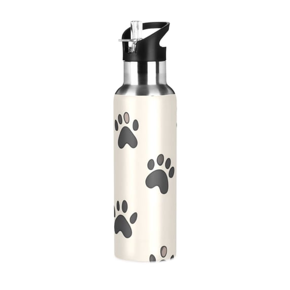 Yayeee 33oz Insulated Water Bottle Double Wall Stainless Steel with Flip Straw Lid, Cute Cat Paw
