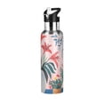 thumbnail image 1 of Yayeee 33oz Insulated Water Bottle Double Wall Stainless Steel with Flip Straw Lid, Flowers and Leaves, 1 of 7