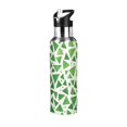 thumbnail image 1 of Yayeee 33oz Insulated Water Bottle Double Wall Stainless Steel with Flip Straw Lid, Green Dot Triangles Pattern, 1 of 7