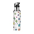 thumbnail image 1 of Yayeee 33oz Insulated Water Bottle Double Wall Stainless Steel with Flip Straw Lid, Green Stars, 1 of 7