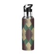 thumbnail image 1 of Yayeee 33oz Insulated Water Bottle Double Wall Stainless Steel with Flip Straw Lid, Green Tartan Pattern, 1 of 7