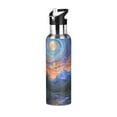 thumbnail image 1 of Yayeee 33oz Insulated Water Bottle Double Wall Stainless Steel with Flip Straw Lid, Mountains and Forests, 1 of 7