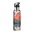 thumbnail image 1 of Yayeee 33oz Insulated Water Bottle Double Wall Stainless Steel with Flip Straw Lid, Mountains at Dawn, 1 of 7