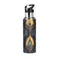 thumbnail image 1 of Yayeee 33oz Insulated Water Bottle Double Wall Stainless Steel with Flip Straw Lid, Navy Blue Art Pattern, 1 of 7
