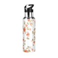 thumbnail image 1 of Yayeee 33oz Insulated Water Bottle Double Wall Stainless Steel with Flip Straw Lid, Orange Floral Blooms, 1 of 7