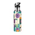 thumbnail image 1 of Yayeee 33oz Insulated Water Bottle Double Wall Stainless Steel with Flip Straw Lid, Purple Geometric, 1 of 7
