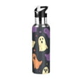 thumbnail image 1 of Yayeee 33oz Double Wall Stainless Steel Water Bottle with Flip Straw, Purple Halloween Ghosts, 1 of 7