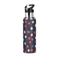 thumbnail image 1 of Yayeee 33oz Insulated Water Bottle Double Wall Stainless Steel with Flip Straw Lid, Red Starry Pattern, 1 of 7