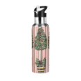 thumbnail image 1 of Yayeee 33oz Double Wall Stainless Steel Water Bottle with Flip Straw, Stripes Trees, 1 of 7
