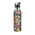 thumbnail image 1 of Yayeee 33oz Insulated Water Bottle Double Wall Stainless Steel with Flip Straw Lid, Vibrant Flowers, 1 of 7