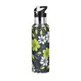 thumbnail image 1 of Yayeee 33oz Insulated Water Bottle Double Wall Stainless Steel with Flip Straw Lid, White Flower Pattern, 1 of 7
