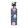 thumbnail image 1 of Yayeee 33oz Double Wall Stainless Steel Water Bottle with Flip Straw, Yellow Jellyfish, 1 of 7