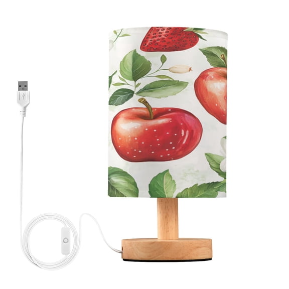 Yayeee Table Lamp for Bedroom Nightstand LED Portable Bedside Warm Light, Apple Pattern