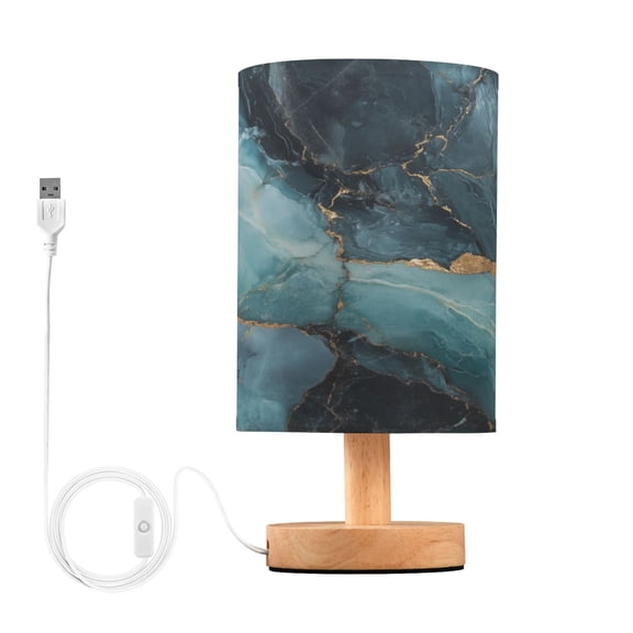 Yayeee Table Lamp for Bedroom Nightstand LED Portable Bedside Warm Light, Black Marble